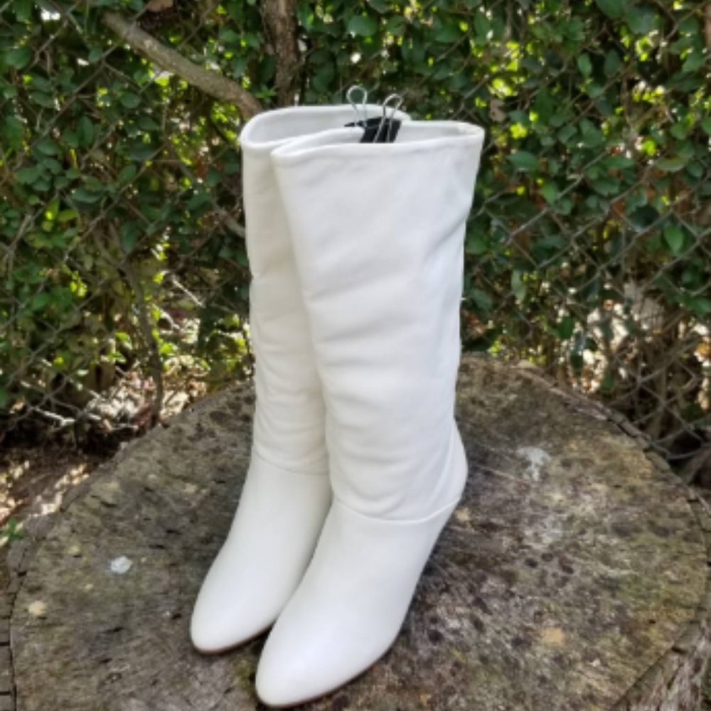 Nine West White Mid-Calf Boots 5 - Picture 5 of 6